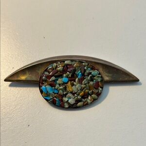 Brass pin with stone inlaid